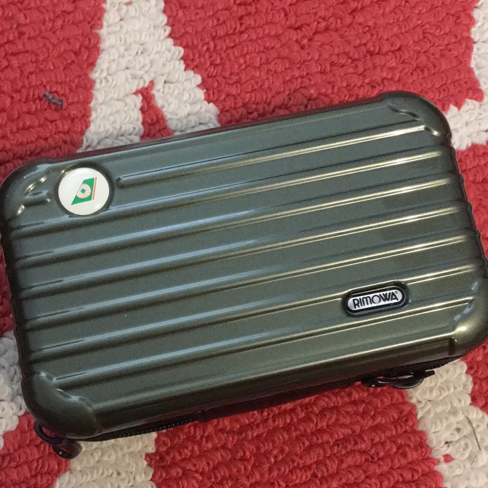 EVA Rimowa Travel Case, empty, silver green
